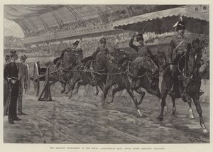皇家农业大厅的军事比赛，皇家马炮兵疾驰 作者 William Barnes Wollen
