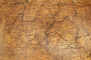 早期的英国地球仪，约1673年
