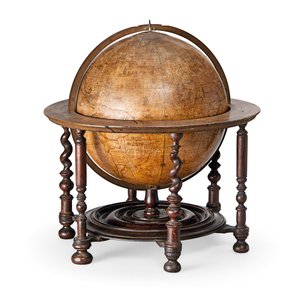 早期的英国地球仪，约1673年
