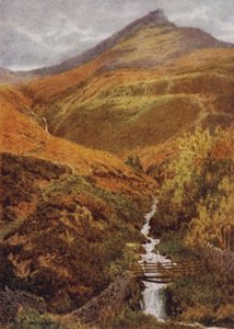 The Nab and Golden Clough from Grindslow Dell, Edale (colour litho) 作者 威廉·比斯科姆·加德纳
