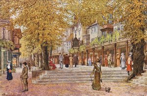坦布里奇韦尔斯的潘提斯（Pantiles）（彩色印刷版 作者 威廉·比斯科姆·加德纳