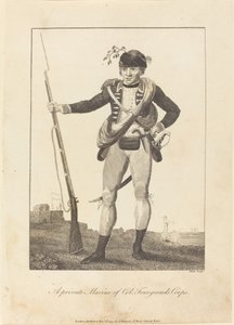 1793年，福格德上校的海军陆战队的一名士兵。 作者 威廉·布雷克