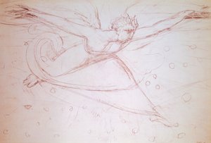 天使在行走，威廉-布莱克（1757-1827）的画作。 作者 威廉·布雷克