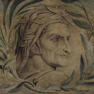 但丁-阿利吉耶里，约 1800-03（布面钢笔、墨水和蛋彩画） 作者 威廉·布雷克
