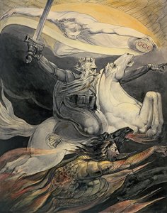 死于苍白的马，约1800年（墨水和水彩） 作者 威廉·布雷克