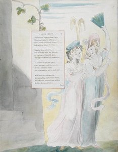 《托马斯·格雷诗集》中的“长篇小说”设计27，出版于1797-98年（纸上有钢笔和墨水的水彩画） 作者 威廉·布雷克