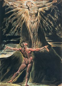 耶路撒冷巨人阿尔比恩的散发;板块76阿尔比恩在基督钉在十字架上的知识与善恶之树，1804-20（救济蚀刻完成与wc） 作者 威廉·布雷克