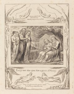 接受慈善的工作，1825年。 作者 威廉·布雷克