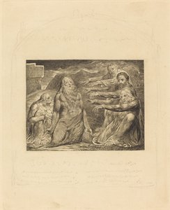 约伯被他的朋友斥责，1825年。 作者 威廉·布雷克