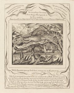 约伯的恶梦》，1825年。 作者 威廉·布雷克