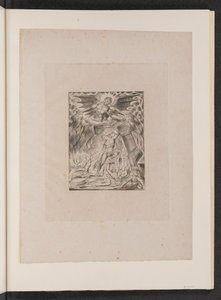约伯的儿子和女儿们被撒旦压倒了，1825年。 作者 威廉·布雷克
