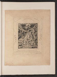 约伯的儿子和女儿们被撒旦压倒了，1825年。 作者 威廉·布雷克