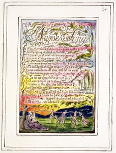 P.124-1950.pt24护士之歌：来自纯真和经验之歌的第24页（复制R）c.1802-08（蚀刻，墨水和wc） 作者 威廉·布雷克