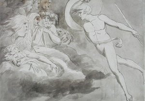 撒旦接近混乱之庭 作者 威廉·布雷克