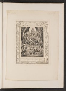 神的宝座前的撒旦》，1825年。 作者 威廉·布雷克