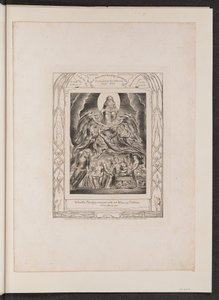 神的宝座前的撒旦》，1825年。 作者 威廉·布雷克