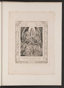 神的宝座前的撒旦》，1825年。 作者 威廉·布雷克