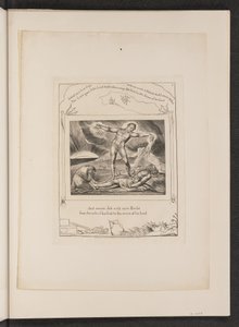 撒旦用疖子击打约伯，1825年。 作者 威廉·布雷克