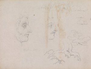 布莱克·瓦利（Blake-Varley）1819年素描本的图纸，第37和38页 作者 威廉·布雷克