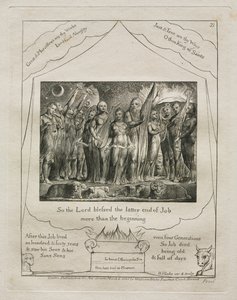 约伯记：Pl。 21，所以主祝福约伯的后期比1825年更多。 作者 威廉·布雷克