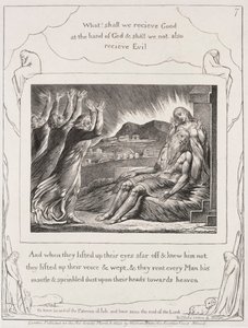 约伯记：Pl。 7，当他们举起眼睛时，1825年。 作者 威廉·布雷克