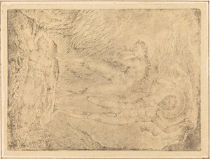 拴住兽人，1812年。 作者 威廉·布雷克