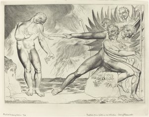 贪官的圈子》，《折磨Ciampolo的魔鬼》，1827年。 作者 威廉·布雷克