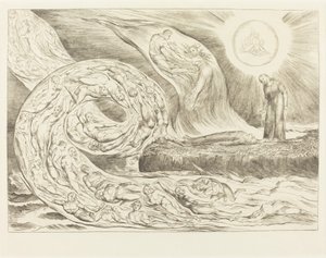 好色之徒的圈子。保罗和弗朗西斯卡，1827年。 作者 威廉·布雷克