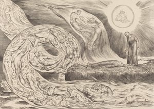 好色之徒的圈子。保罗和弗朗西斯卡，1827年。 作者 威廉·布雷克