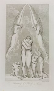 天堂之家会议，pl.4，威廉布莱克（1757-1827）的“坟墓，诗”中的插图，由Luigi Schiavonetti（1765-1810）刻，1808年