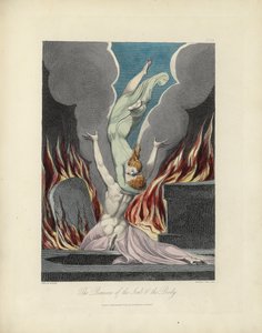 灵魂与身体的重聚，图文来自罗伯特·布莱尔（Robert Blair）的《坟墓》，由路易斯·希亚冯内蒂（Louis Schiavonetti）雕刻而成 作者 威廉·布雷克