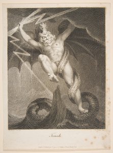 1795年8月1日，植物园的龙卷风-宙斯与Typhon伊拉斯mus斯·达尔文作战。 作者 William Blake