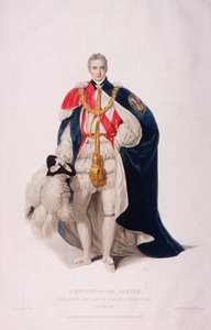 穿着礼节性服装的吊袜带骑士，1824年 作者 威廉·邦德