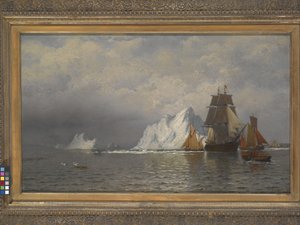 拉布拉多海岸附近的捕鲸船和渔船（布面油画） 作者 威廉·布拉德福德