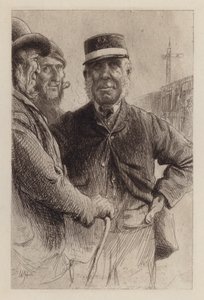 At the Junction (engraving) 作者 威廉·布拉西 (后) 霍尔