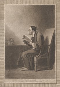潘达隆。第六个时代转变为瘦弱和滑稽的潘塔龙莎士比亚，如Y...，1799。