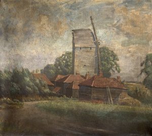 Toot Mill，Toot Hill，Essex（粗麻布油） 作者 威廉·布朗·麦克杜格尔