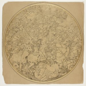 印有马库斯-库尔提乌斯和穆提乌斯-斯卡埃沃拉故事的礼仪盾牌 作者 威廉伯吉斯