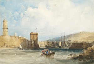 马赛港入口 作者 William Callow
