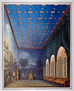 重新装饰画室的拟议方案，威斯敏斯特旧宫，伦敦，约1817年。    作者 威廉·卡彭