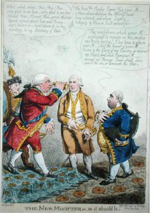 新部长或应该如此》，1806年2月出版（彩色雕刻）。 作者 威廉·查尔斯