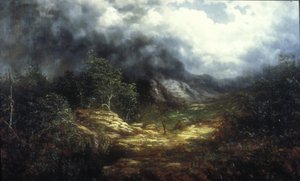 蓝岭上的风暴（布面油画）