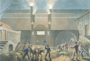 Boiling House的外观，来自“安提瓜岛的十景”，1823年