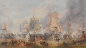 特拉法加战役，1805 年 10 月 21 日（布面油画） 作者 威廉·克拉克森（Stanfield）