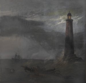 1855年灯塔的行动下降（画布上的水粉画） 作者 克拉克森·弗雷德里克·斯坦菲尔德