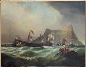 海王星，特拉法加战役之后将胜利拖入直布罗陀海港 作者 克拉克森·弗雷德里克·斯坦菲尔德