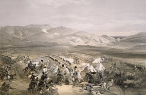 1854年10月25日巴拉克拉瓦战役中的重骑兵旅的冲锋，由E. Walker，酒吧雕刻。 1855年 作者 威廉·克里米亚·辛普森