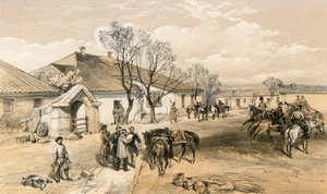 拉格伦勋爵在Khutor-Karagatch的总部 作者 威廉·克里米亚·辛普森
