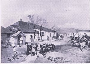 拉格兰勋爵总部ay Khutor-Karagatch，1915年英国陆地和海上战役的插图