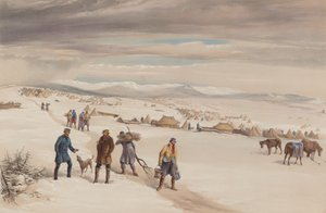 第二师营，朝东。 1855年1月 作者 威廉·克里米亚·辛普森